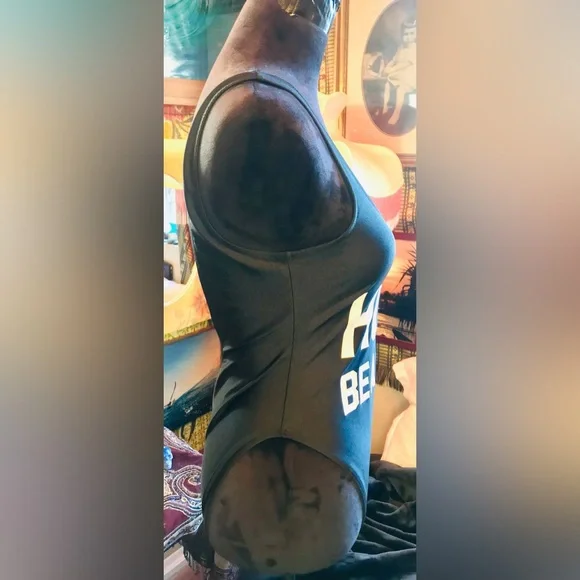 Old Stock No Tag Private Party Hola Beaches One Piece Slim Black Swim Suit ML - Picture 8 of 16